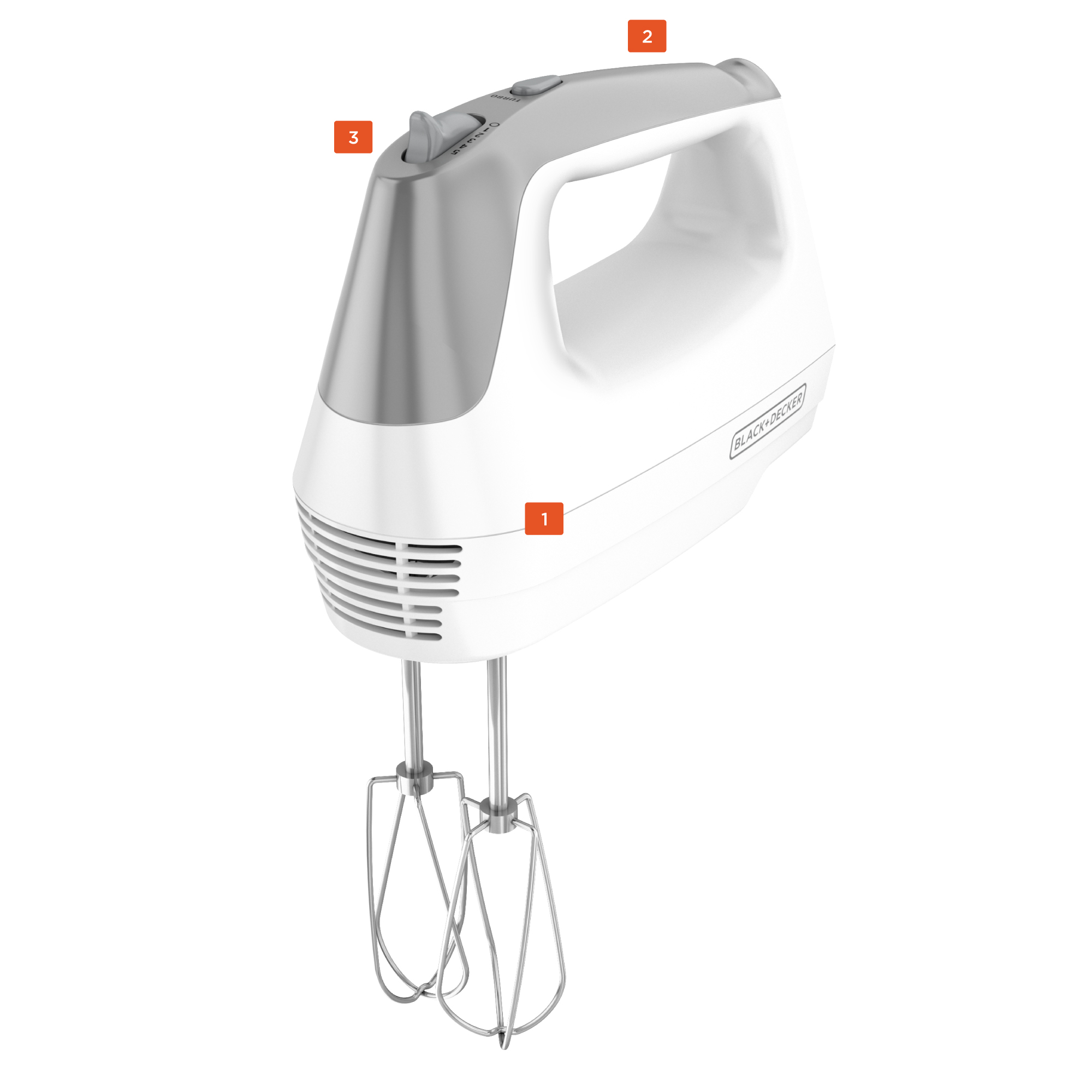 Lightweight 5 Speed Hand Mixer White BLACK DECKER